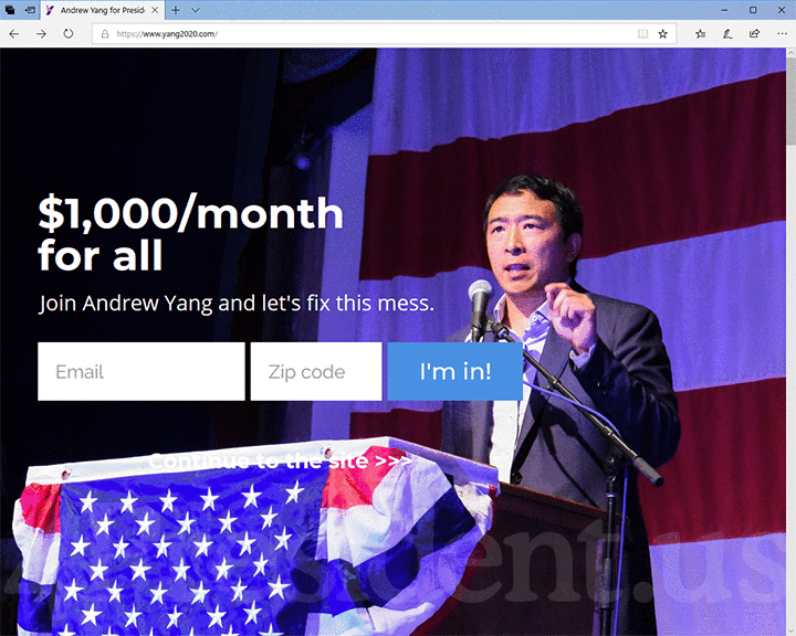 Andrew Yang 2020 Website, January 2, 2019