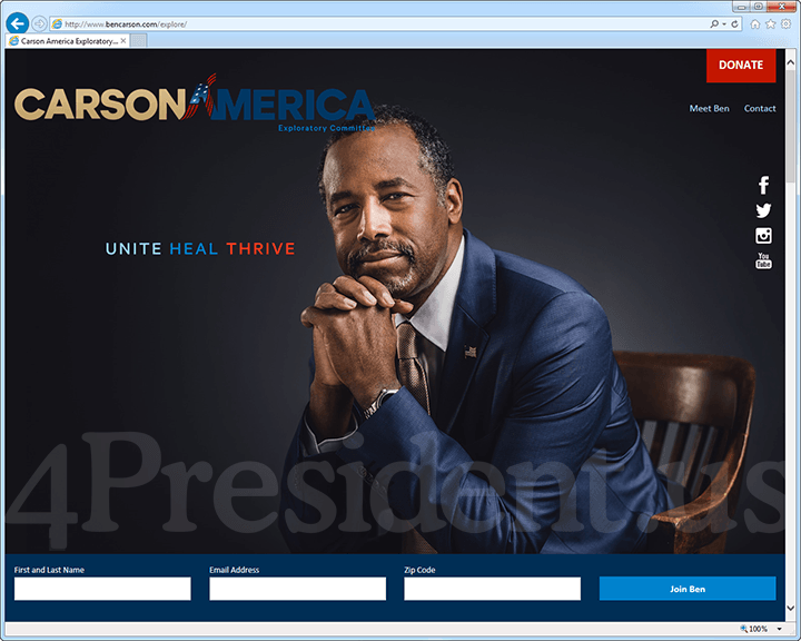 Ben Carson 2016 Website, March 3, 2015