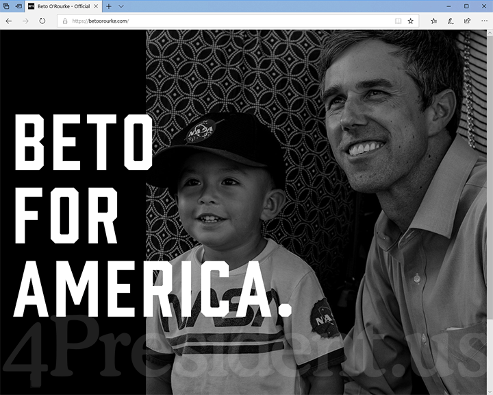 Beto O'Rourke 2020 Website, March 14, 2019
