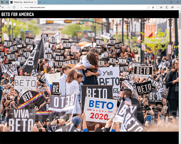 Beto O'Rourke 2020 Website, November 2, 2019
