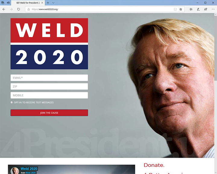 Bill Weld 2020 Website, April 15, 2019