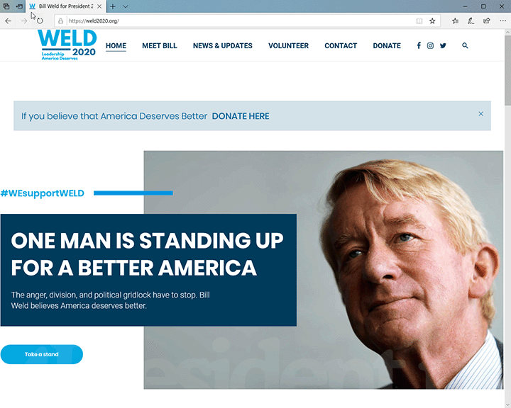 Bill Weld 2020 Website, September 26, 2019