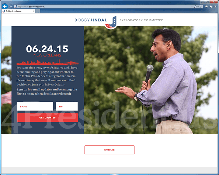 Bobby Jindal 2016 Website, June 3, 2015
