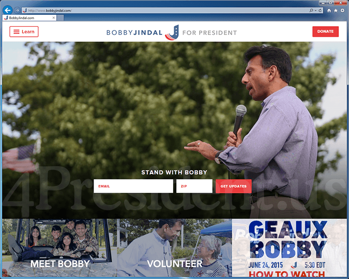 Bobby Jindal 2016 Website, June 24, 2015