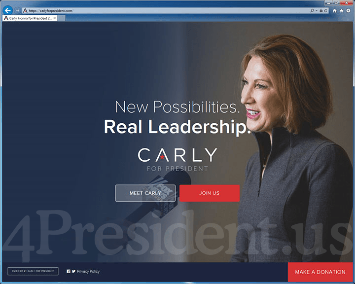 Carly Fiorina 2016 Website, May 4, 2015