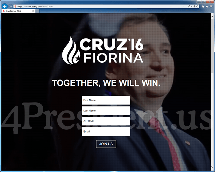 Ted Cruz 2016 Website, April 27, 2016