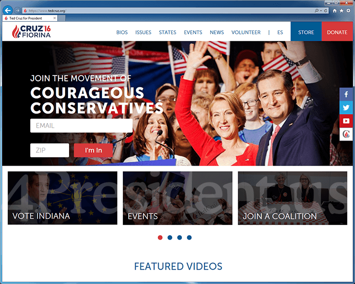 Ted Cruz 2016 Website, May 3, 2016