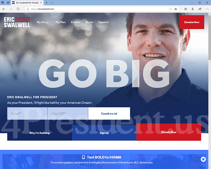 Eric Swalwell 2020 Website, April 8, 2019