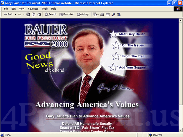 Gary Bauer 2000 Web Site.