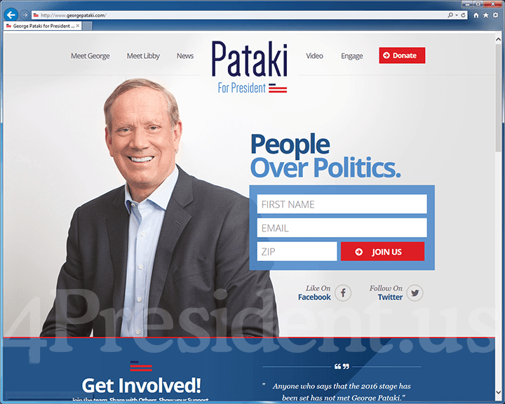 George Pataki 2016 Website, May 28, 2015