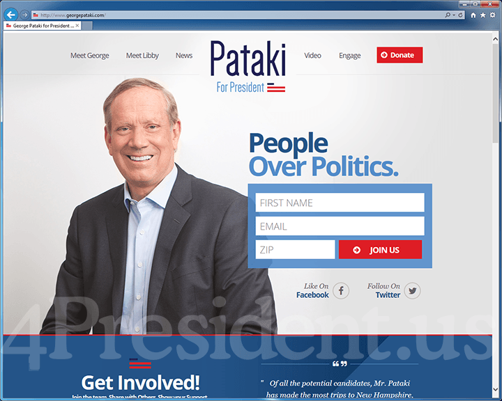 George Pataki 2016 Website, December 29, 2015