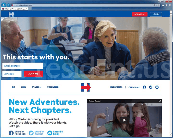Hillary Clinton 2016 Website, April 12, 2015