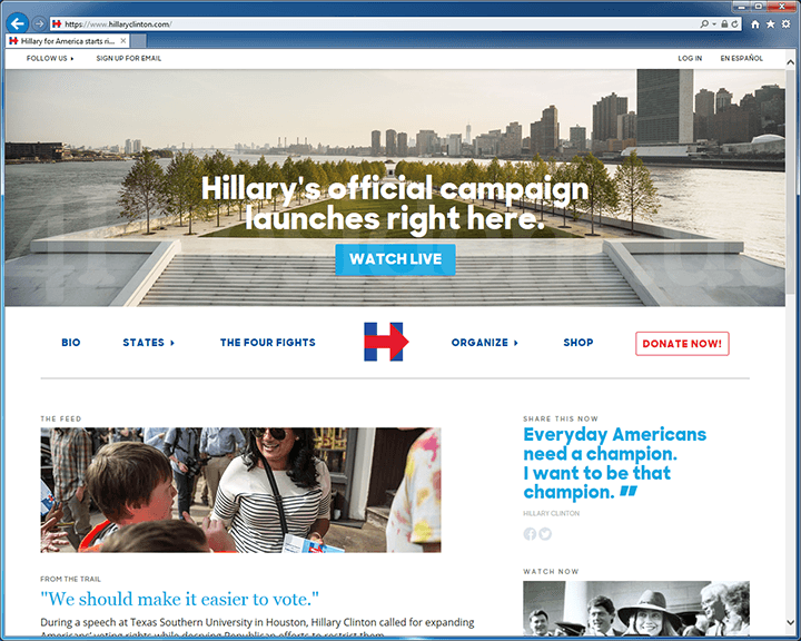 Hillary Clinton 2016 Website, June 13, 2015