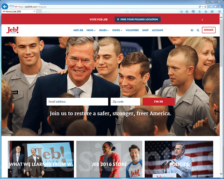 Jeb Bush 2016 Website, February 2, 2016