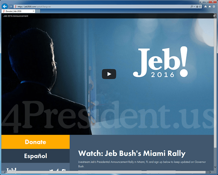 Jeb Bush 2016 Website, June 15, 2015