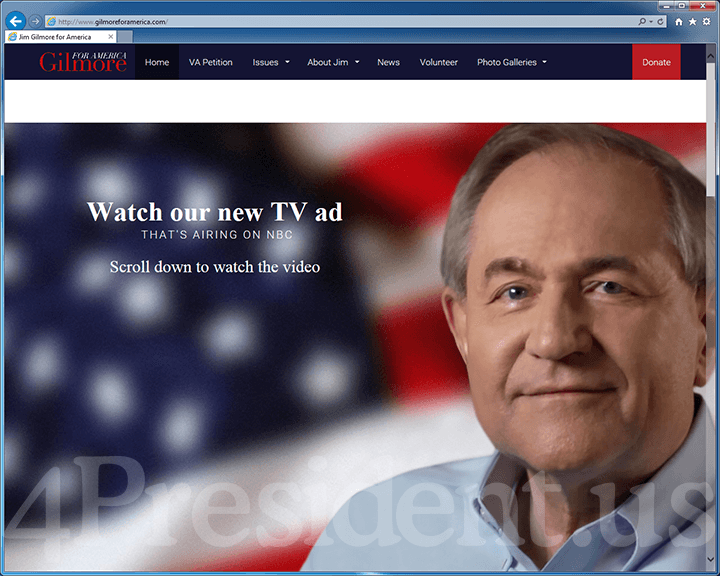Jim Gilmore 2016 Website, February 12, 2016