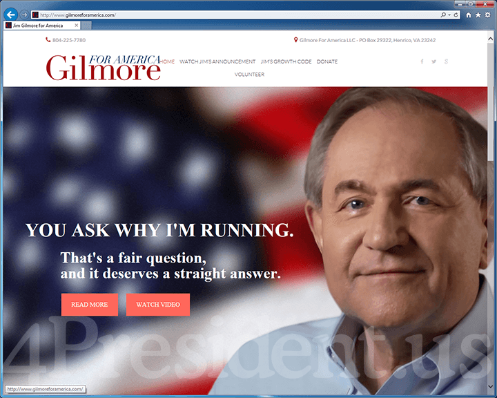 Jim Gilmore 2016 Website, July 29, 2015
