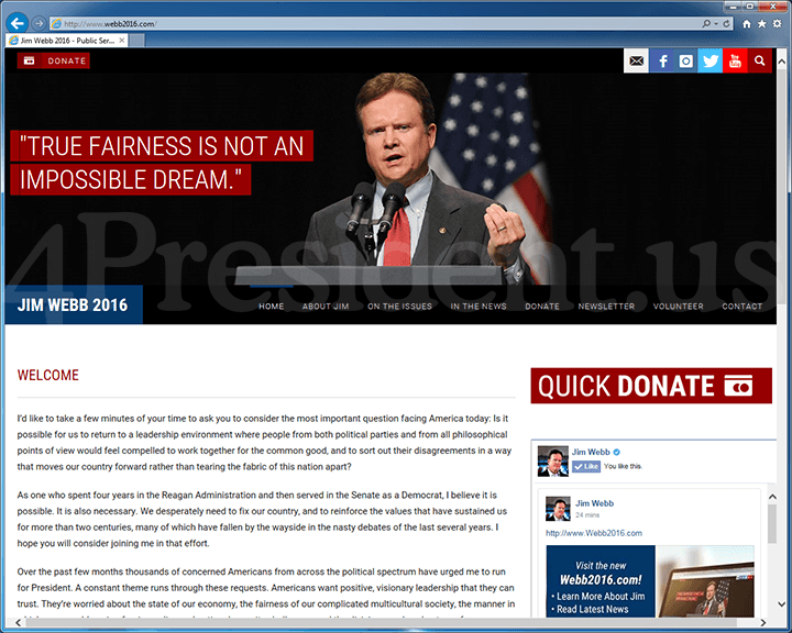 Jim Webb 2016 Website, March 15, 2015