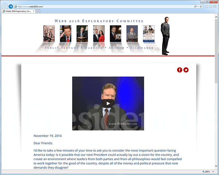 Jim Webb 2016 Website, November 19, 2014