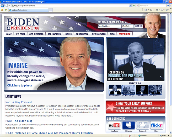 Joe Biden 2008 Website, January 31, 2007