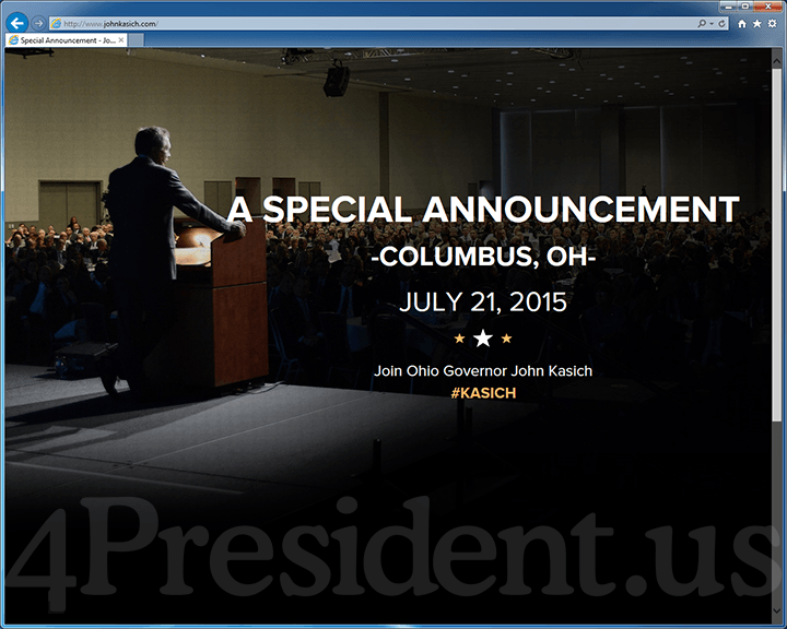 John Kasich 2016 Website, June 28, 2015