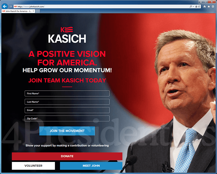John Kasich 2016 Website, August 6, 2015