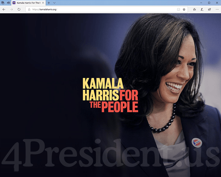 Kamala Harris 2020 Website, January 27, 2019