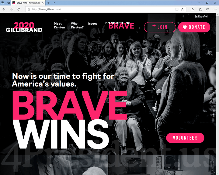 Kirsten Gillibrand 2020 Website, March 17, 2019