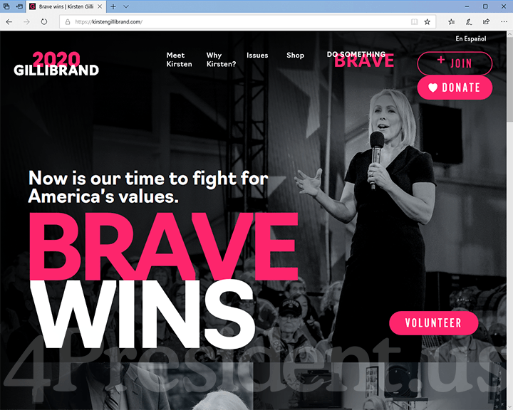 Kirsten Gillibrand 2020 Website, March 24, 2019