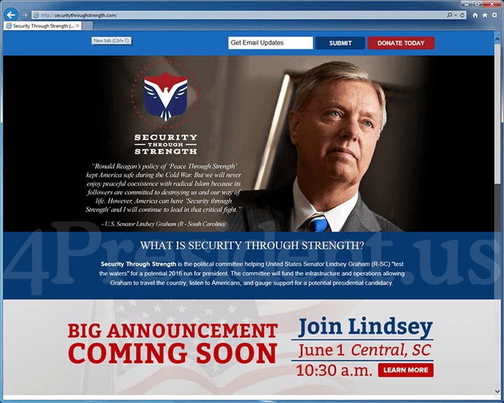 Lindsey Graham 2016 Website, May 22, 2015