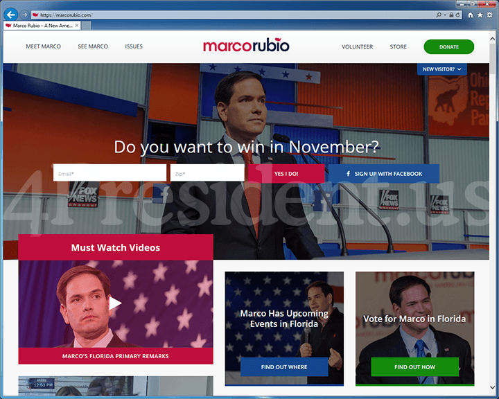 Marco Rubio 2016 Website, March 15, 2016
