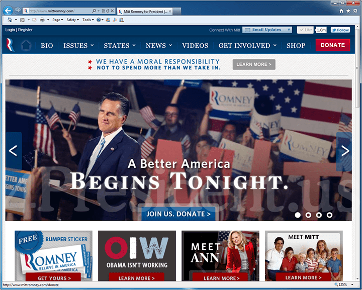 Mitt Romney 2012 Website, April 24, 2012
