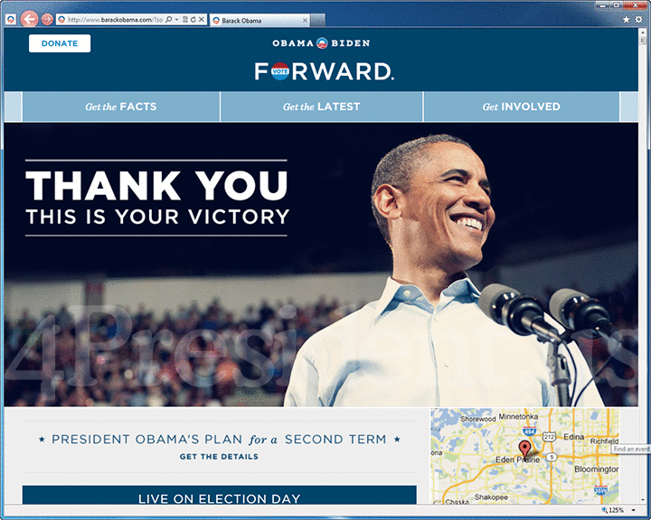 Barack Obama 2012 Website, November 6, 2012