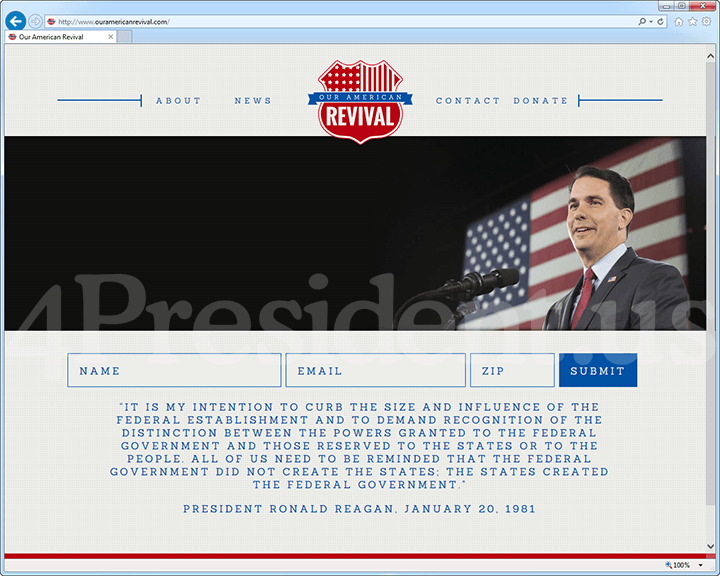 Scott Walker 2016 Website, January 27, 2015