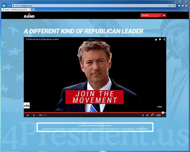 Rand Paul 2016 Website, April 7, 2015
