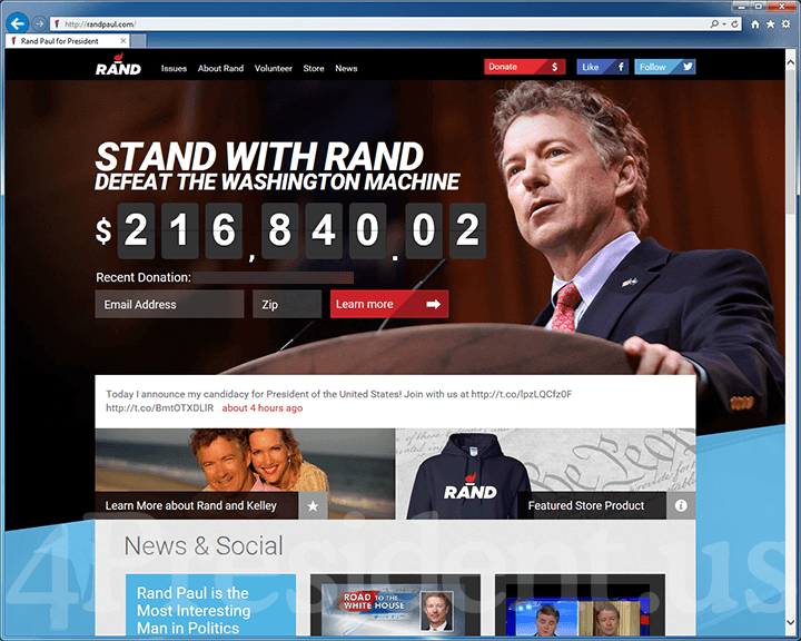 Rand Paul 2016 Website, April 7, 2015