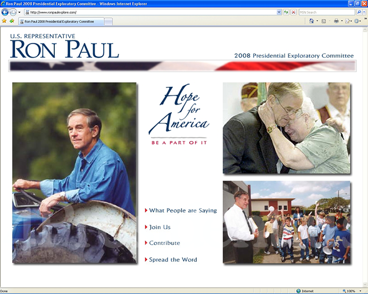 Ron Paul 2008 Website, February 19, 2007