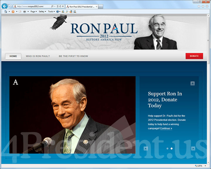 Ron Paul 2012 Website, April 26, 2011