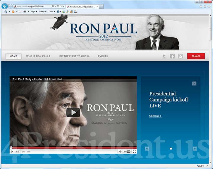 Ron Paul 2012 Website May 13, 2011