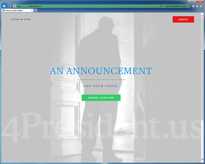 Scott Walker 2016 Website, July 2, 2015
