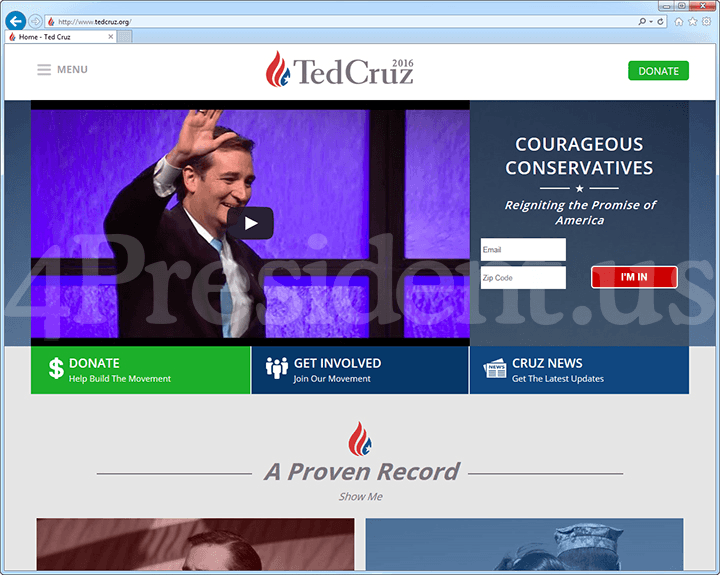 Ted Cruz 2016 Website, March 23, 2015