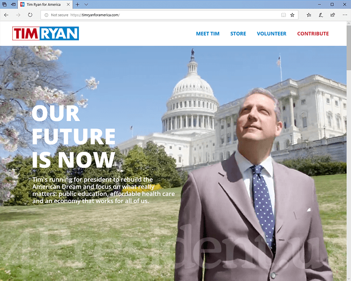 Tim Ryan 2020 Website, April 6, 2019