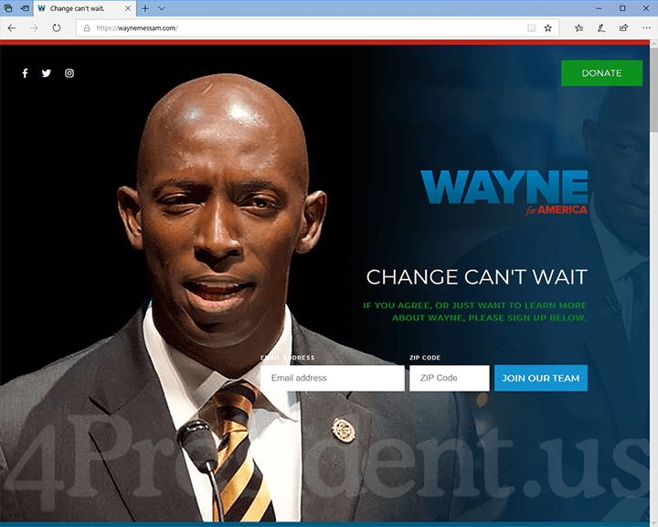 Wayne Messam 2020 Website, March 14, 2019
