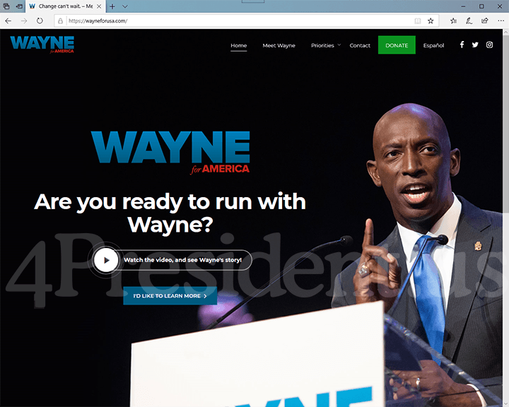 Wayne Messam 2020 Website, November 20, 2019