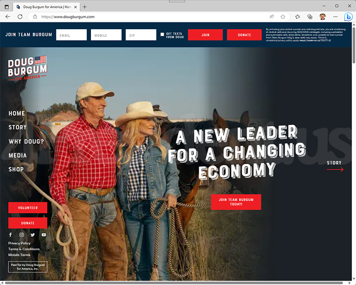 Doug Burgum 2024 Website, June 7, 2023